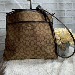 Coach Tan and Brown Crossbody Bag